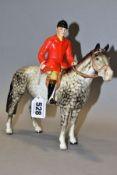 A BESWICK HUNTSMAN 1501, style two standing, rocking horse grey, circa 1958-1962, printed mark to