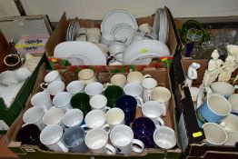 FIVE BOXES AND LOOSE CERAMICS AND GLASS, ETC, to include Duchess Elizabethan china and other