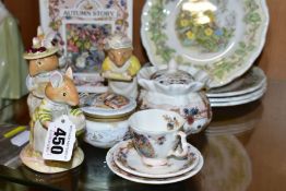 A GROUP OF ROYAL DOULTON BRAMBLY HEDGE FIGURES AND GIFTWARE, comprising 'Mrs Toadflax' D.B.H.11, '