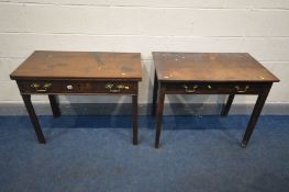 A GEORGIAN MAHOGANY CARD TABLE, the fold over top revealing a green baize playing surface, with a