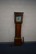 EDWARD BELL OF UTTOXETER, STAFFORDSHIRE, A GEORGE III OAK AND MAHOGANY CROSSBANDED 30 HOUR