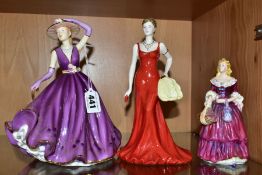 TWO ROYAL DOULTON LADIES AND A COALPORT FIGURE, comprising Coalport Rosalinda, height 16cm, Royal