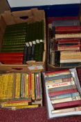 BOOKS, four boxes containing approximately ninety titles, including twenty seven Heron Publications,