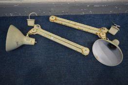 TWO INDUSTRIAL WALL MOUNTED LAMPS, labelled 'Thousand and one lamps'