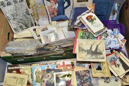 PAPER EPHEMERA, a collection of postcards, cigarette cards and modern stamps