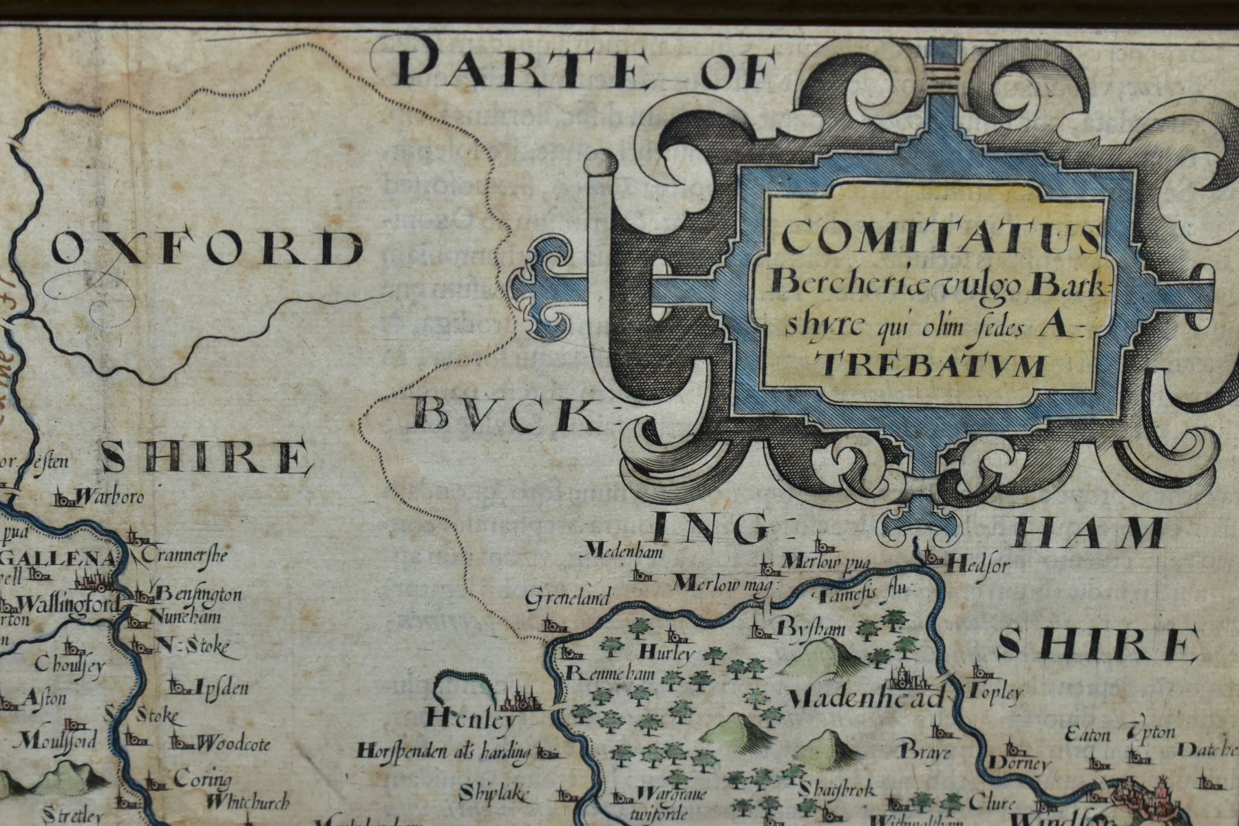 TWO 17TH CENTURY MAPS BY CHRISTOPHER SAXTON, the first map of Barkshire with William Hole 'Comitatus - Image 3 of 9