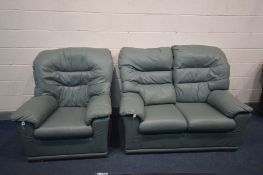 A G-PLAN TWO PIECE SUITE comprising a two seat settee and an armchair