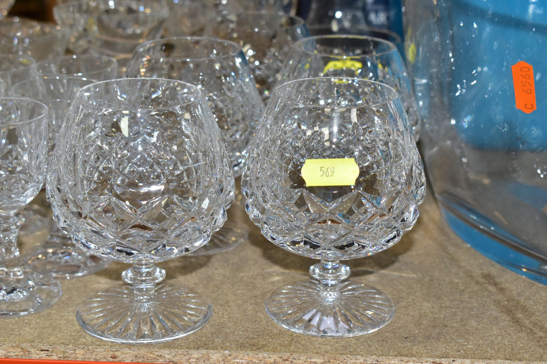 A QUANTITY OF CUT GLASS ETC, to include incomplete sets of brandy, wine and port glasses etc, - Image 5 of 10