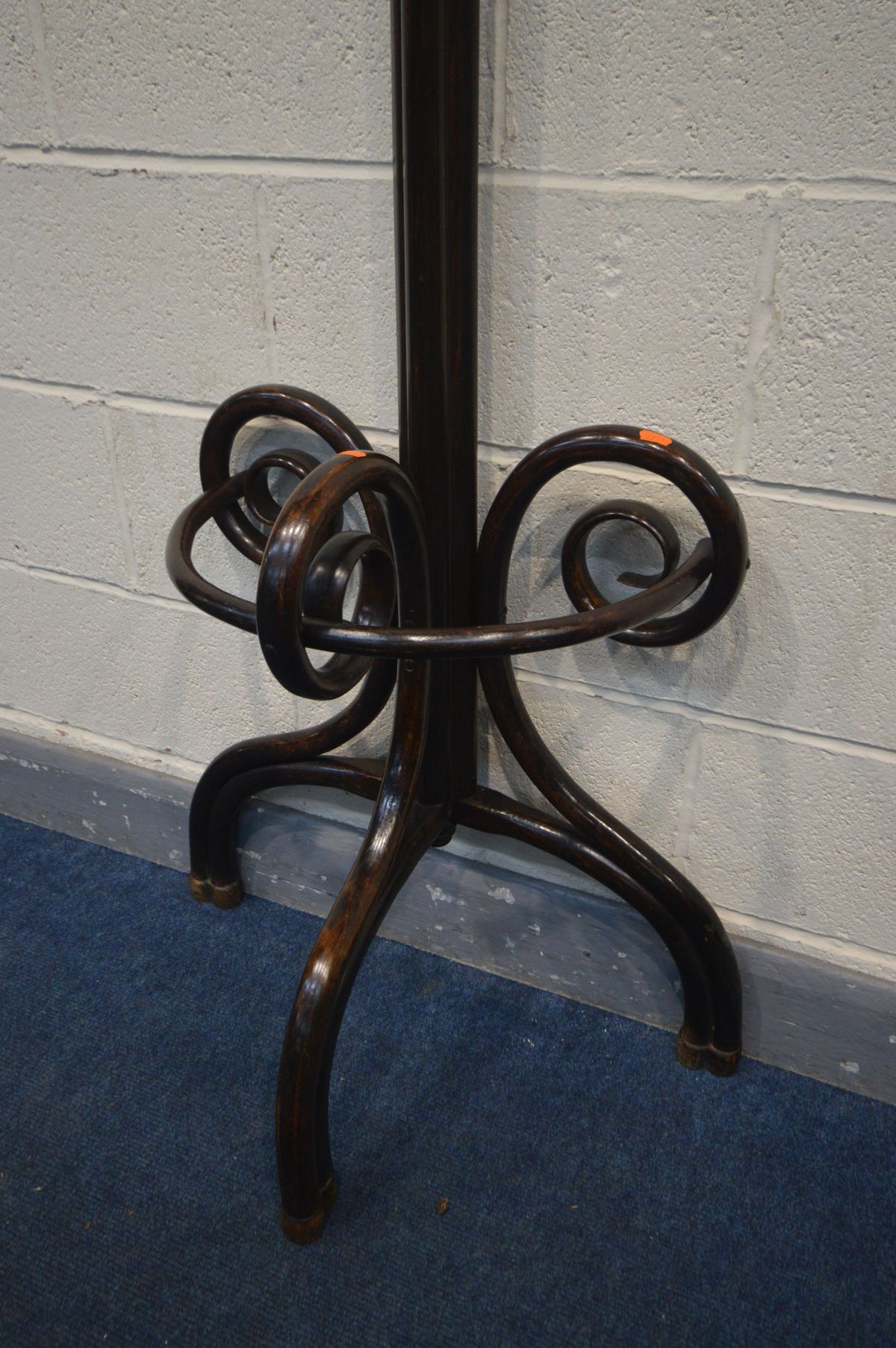 A THONET STYLE BENTWOOD HALF ROUND WALL HAT/STICK STAND, height 201cm - Image 3 of 3