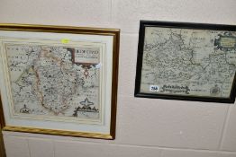 TWO 17TH CENTURY MAPS BY CHRISTOPHER SAXTON, the first map of Barkshire with William Hole 'Comitatus