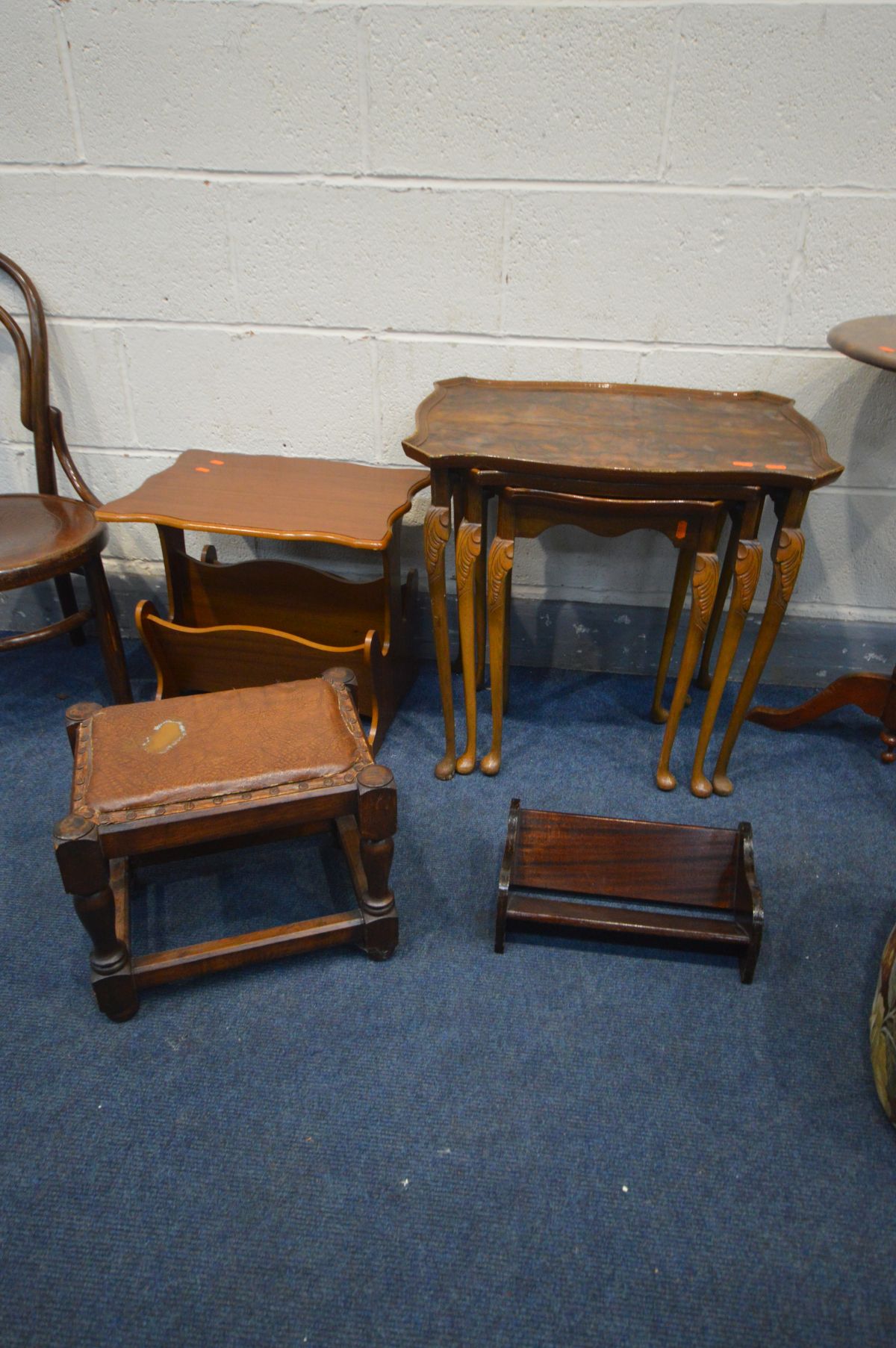 A SELECTION OF OCCASIONAL FURNITURE, to include a walnut nest of three tables, Georgian style - Image 3 of 4