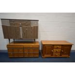 THREE VARIOUS SIDEBOARDS, to include a McIntosh teak sideboard (originally a wall unit base) a