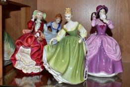 FIVE ROYAL DOULTON LADY FIGURES, comprising 'Fair Lady' HN2193, 'Pamela' HN3223, a Michael Doulton