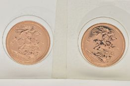 TWO CASED HALF SOVEREIGNS, each dated ‘2000’, within a plastic sleeve, each with a fitted half