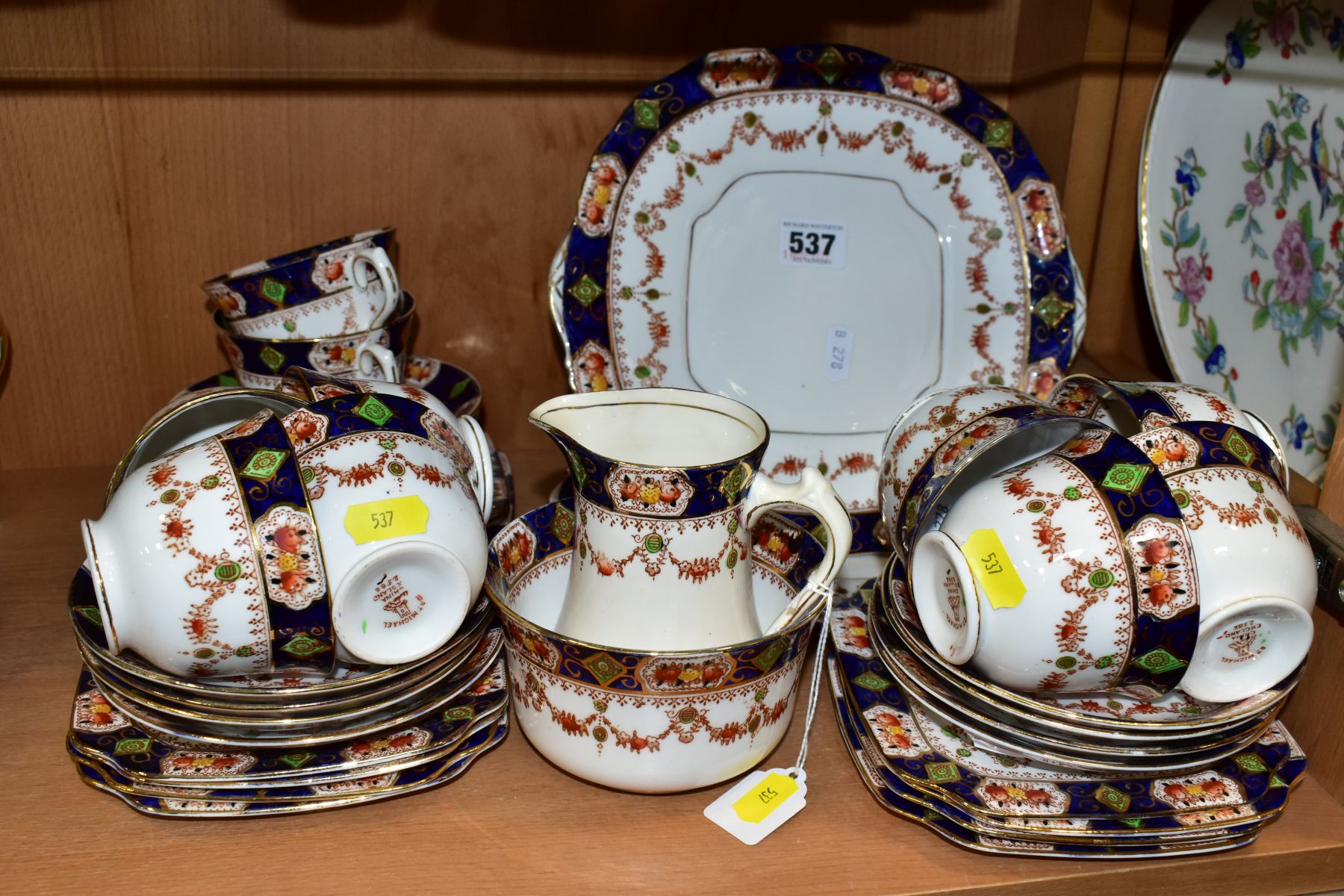 ST MICHAEL POTTERY PART TEASET, PATTERN 2586, comprising ten cups, twelve saucers, twelve side