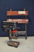 A PERFORMANCE POWER CH10 PILLAR DRILL (PAT pass and working) and a workbench (2)
