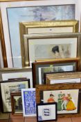 PAINTINGS AND PRINTS, ETC, to include two Helen McKie (1889-1957) watercolour illustrations of