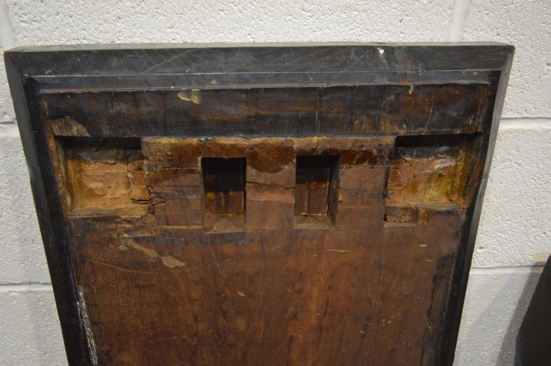 A GEORGE I WELSH OAK SIDE TABLE, the later plank top above a long single drawer with a brass - Image 8 of 8