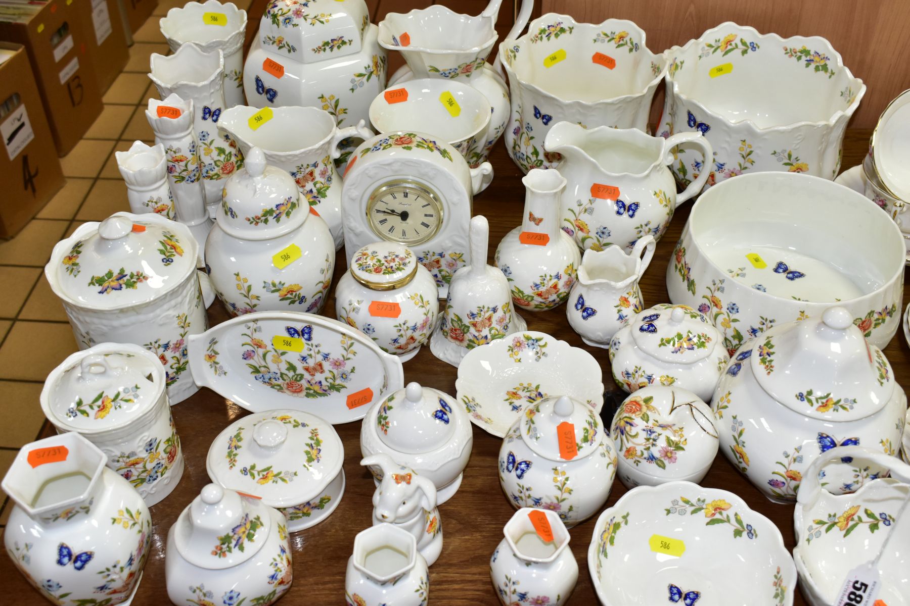 A COLLECTION OF AYNSLEY COTTAGE GARDEN CERAMICS, to include planters, various sized jugs, vases,