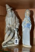 TWO LLADRO FIGURES, comprising Beggar, model no. 1094, designed by Juan Huerta, issued 1970-1986,