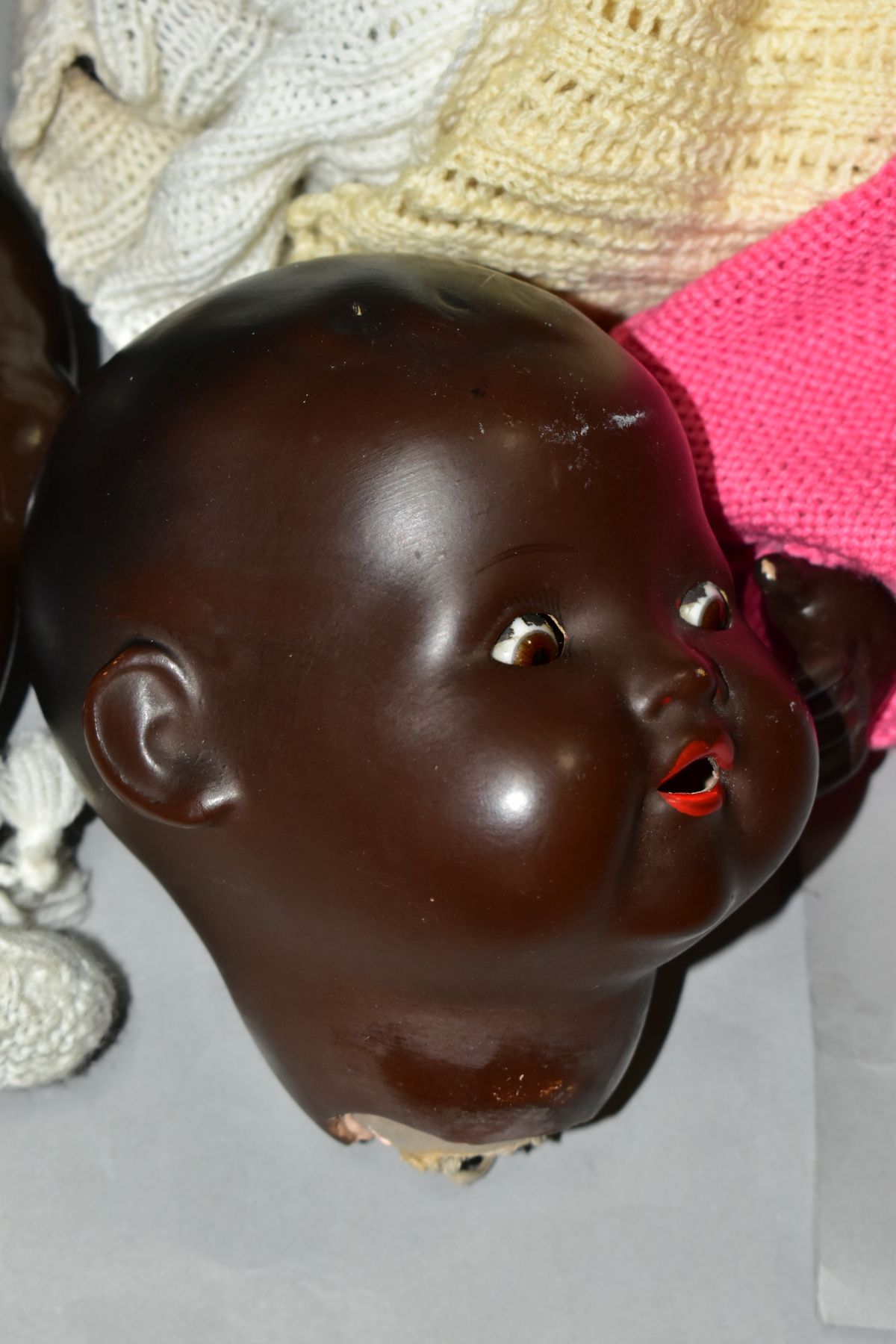 A BISQUE HEAD BABY DOLL, nape of neck marked 'Germany H W 4 350', so possibly Hugo Wiegand, sleeping - Image 7 of 7