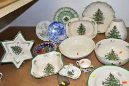 TEN PIECES OF SPODE CHRISTMAS TREE AND OTHER CHRISTMAS THEMED CERAMICS, comprising Spode Christmas