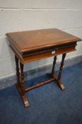 A REPRODUCTION ITALIAN WORK TABLE, width 58cm x depth 38cm x height 66cm (key) (condition:-