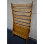 A PINE SINGLE BEDSTEAD and Gainsborough mattress