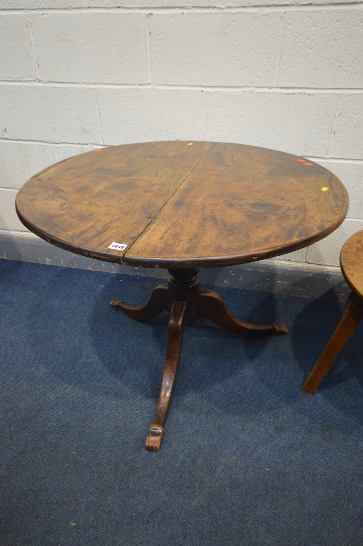 A GEROGIAN MAHOGNAY CIRCULAR TILT TOP TRIPOD TABLE, diameter 90cm x height 67cm together with a - Image 3 of 3