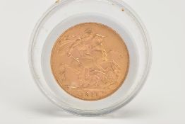 A SOVEREIGN, a 1911 George V sovereign, diameter 22mm, approximate gross weight 8 grams