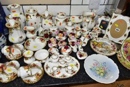ROYAL ALBERT OLD COUNTRY ROSES CERAMICS to include covered storage jars, coffee pot, six cups and