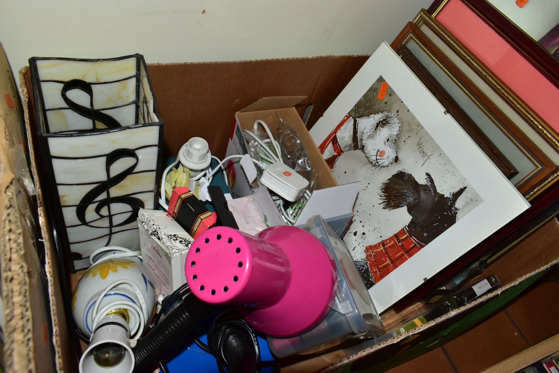 TWO BOXES AND LOOSE, PICTURES, DVD'S IN STAND, LIGHTS, BOXED HP DESKJET, ETC, to include a Scan- - Image 9 of 9