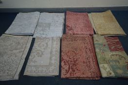 FIVE LAURA ASHLEY STYLE RUGS in three different colours, various styles and sizes, largest rug 217cm