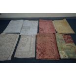 FIVE LAURA ASHLEY STYLE RUGS in three different colours, various styles and sizes, largest rug 217cm