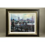 CHRISTIAN HOOK (BRITISH 1971) 'EMBANKMENT', a signed limited edition print of a London cityscape,