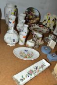 A GROUP OF CERAMIC GIFTWARE ETC, to include Aynsley Pembroke, Cottage Garden, Rennie Mackintosh, and