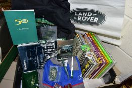 A QUANTITY OF ASSORTED LAND ROVER RELATED BOOKS AND EPHEMERA, to include unused main dealer