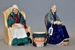 TWO ROYAL DOULTON FIGURES AND A CHARACTER JUG, comprising 'The Cup of Tea' HN2322, 'Forty Winks'
