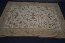 A CREAM FLORAL RUG, 232cm x 160cm