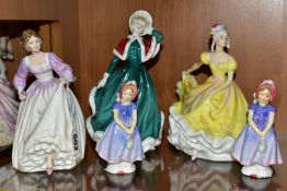 FIVE ROYAL DOULTON FIGURES, comprising 'Ashley' HN3420, 'Christmas Day 2001' HN4315, 'Ninette'