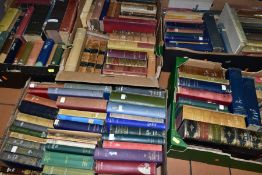 BOOKS, ex library, approximately one hundred and twenty titles in five boxes including Relgious