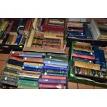 BOOKS, ex library, approximately one hundred and twenty titles in five boxes including Relgious