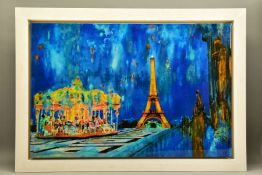 ANNIE BLANCHET ROUZE (FRENCH CONTEMPORARY) 'EIFFEL TOWER BY NIGHT' a Parisian scene, signed bottom