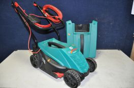 A BOSCH ROTAK 32R LAWN MOWER with grass box (PAT pass and working) along with a Qualcast Power