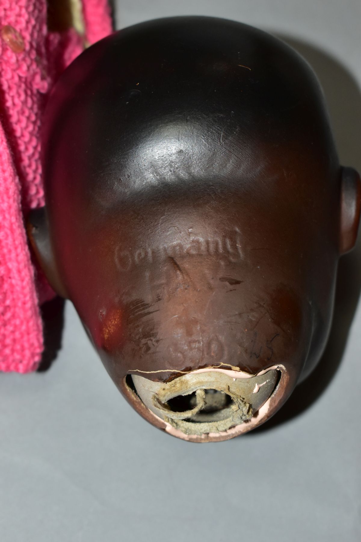 A BISQUE HEAD BABY DOLL, nape of neck marked 'Germany H W 4 350', so possibly Hugo Wiegand, sleeping - Image 6 of 7