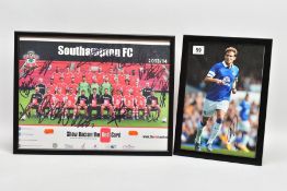 FOOTBALL EPHEMERA, one framed photograph of the Southampton FC team, 2013-2014, signed by several