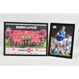 FOOTBALL EPHEMERA, one framed photograph of the Southampton FC team, 2013-2014, signed by several