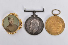 A BRITISH WWI WAF MEDAL AND VICTORY MEDAL, pair named to 99585 GNR (Gunner) T Dewhirst RA (Royal