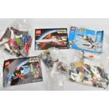 THREE UNBOXED LEGO STAR WARS SETS, Rebel Snowspeeder 4500, Jedi Duel 7103 and Jedi Starfighter 7143,