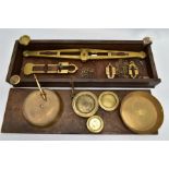 A CASED ROGERS & CO 'AGATE' SET OF BRASS HANGING SCALES including two brass pans No 7 and Avery